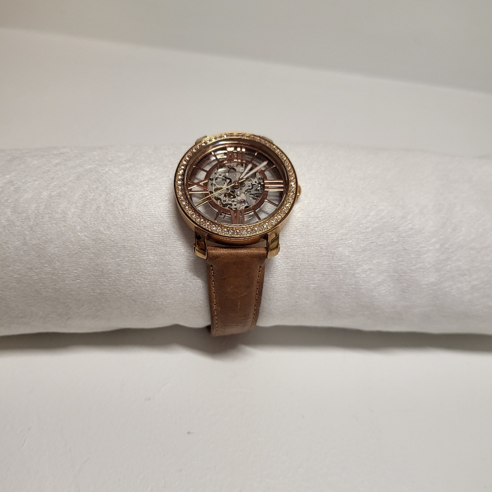 Ladies Fossil Automatic Watch With Tan Leather Ba… - image 2